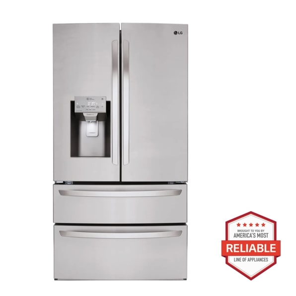Front view of the 28 cu. ft. French Door Refrigerator LMXS28626S  